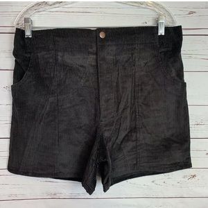 OP style black corduroy shorts